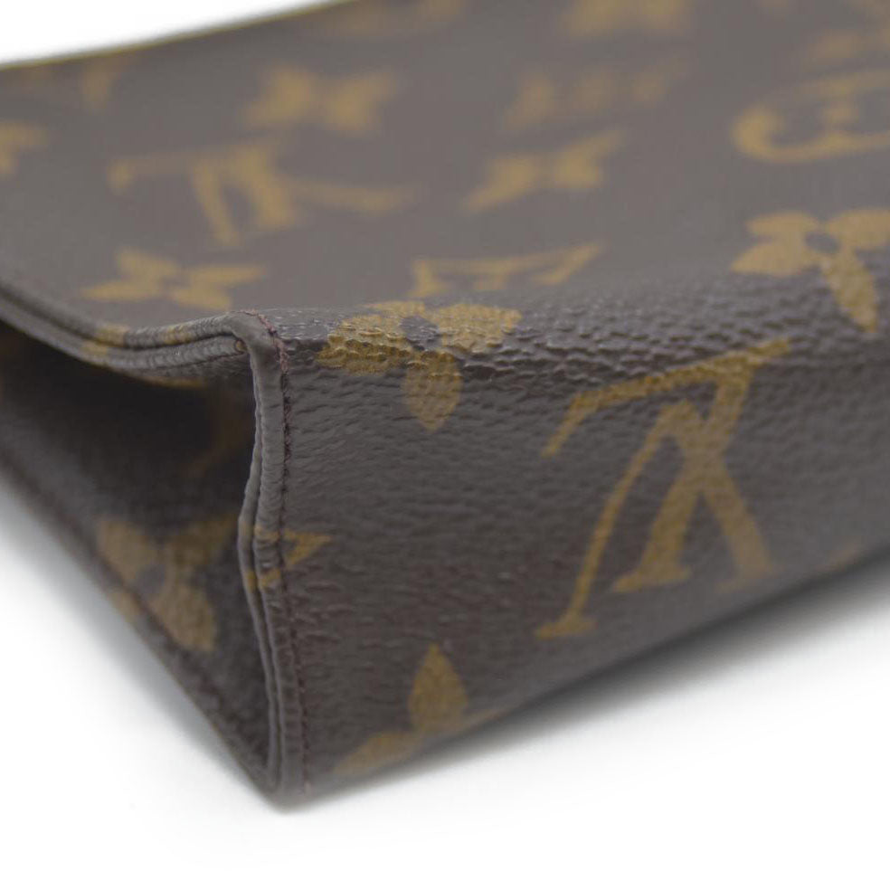Louis Vuitton Monogram Poche Toilette 15 Cosmetics Pouch Purse Brown MB0080