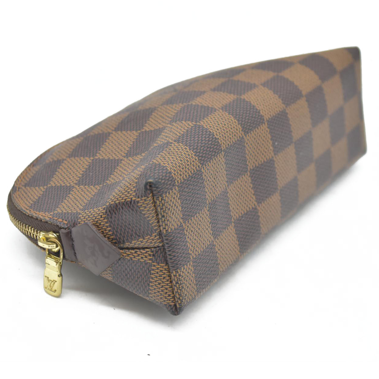 $600 Louis Vuitton Damier Ebene Pochette Demi Ronde Cosmetics Pouch CA0096 2006