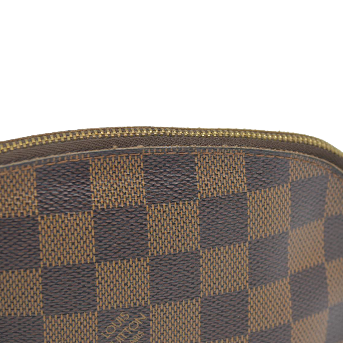 $600 Louis Vuitton Damier Ebene Pochette Demi Ronde Cosmetics Pouch CA0096 2006