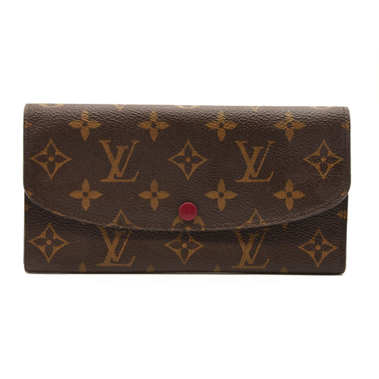 LOUIS VUITTON Monogram Emilie Wallet Fuchsia