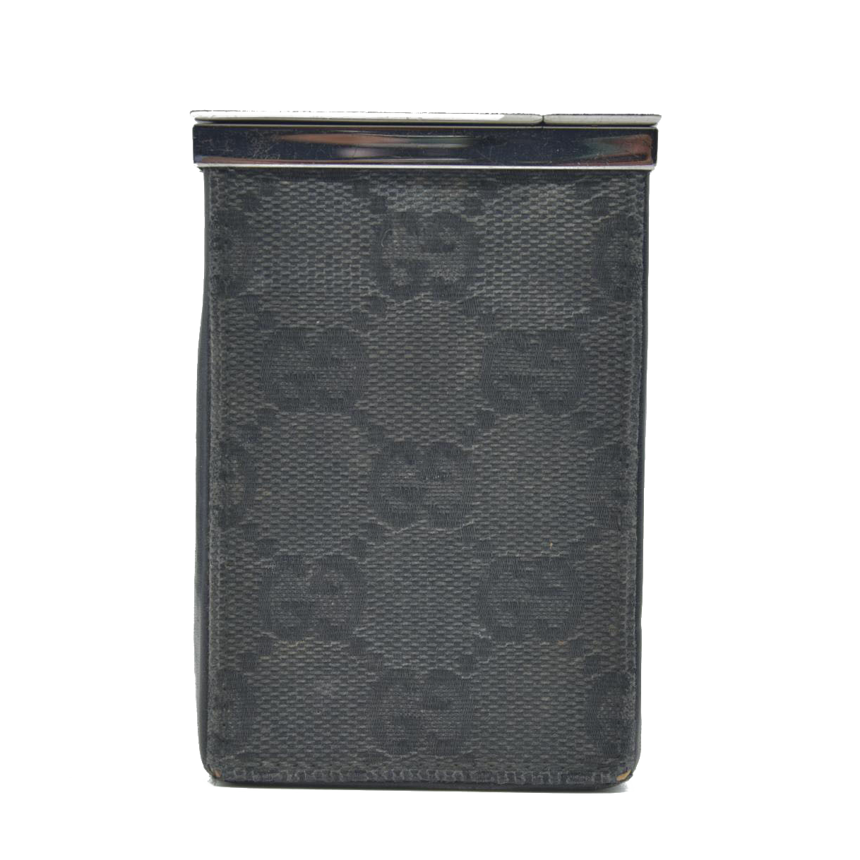 $550 Gucci Black GG Canvas Cigarette Case Black
