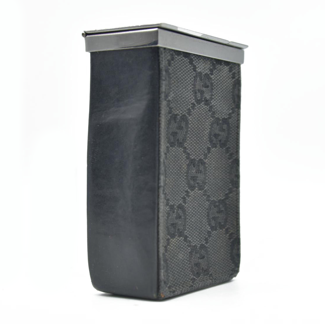 $550 Gucci Black GG Canvas Cigarette Case Black