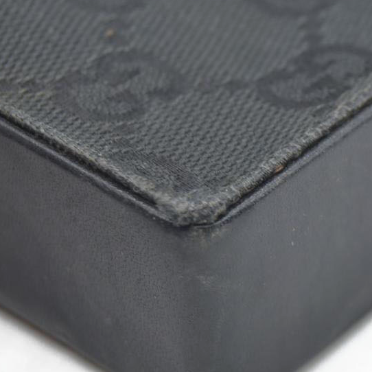 $550 Gucci Black GG Canvas Cigarette Case Black