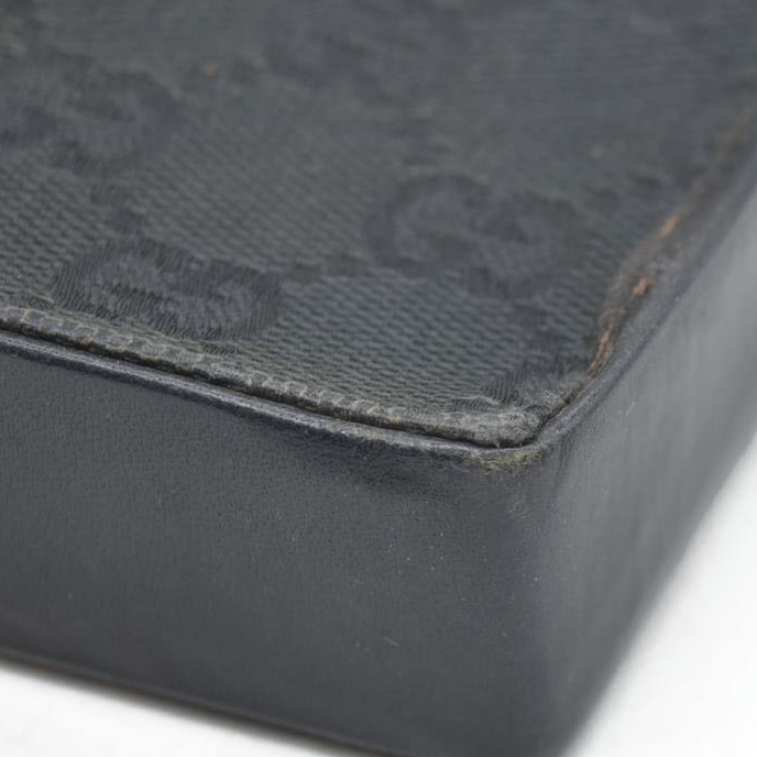 $550 Gucci Black GG Canvas Cigarette Case Black