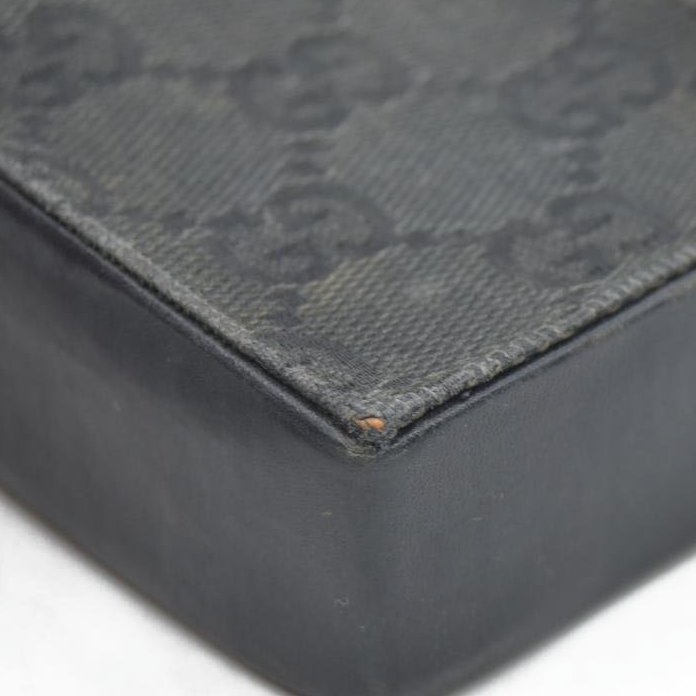 $550 Gucci Black GG Canvas Cigarette Case Black