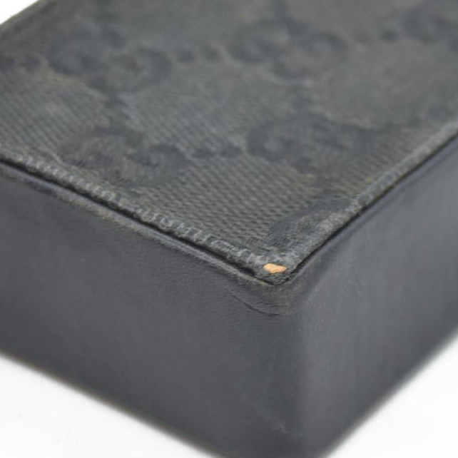 $550 Gucci Black GG Canvas Cigarette Case Black