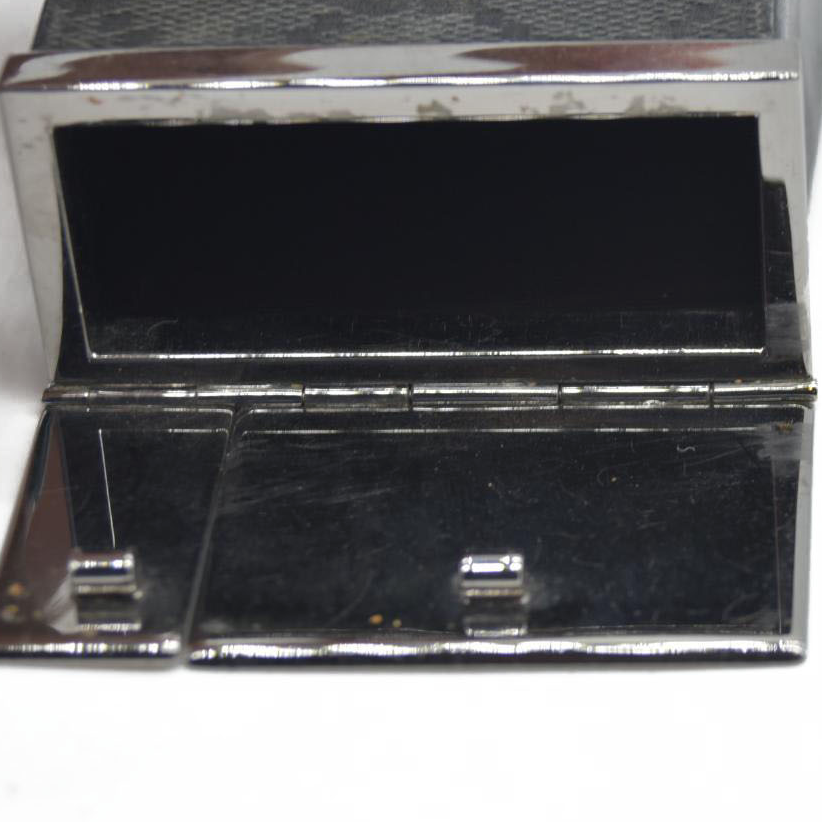 $550 Gucci Black GG Canvas Cigarette Case Black
