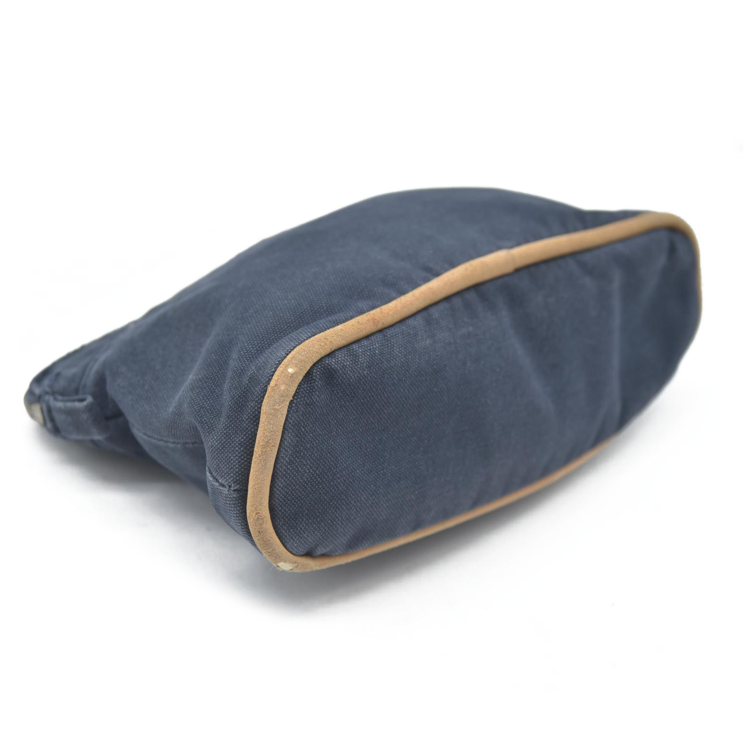$460 HERMES Cotton Canvas Mini Bolide Travel Cosmetic Navy blue
