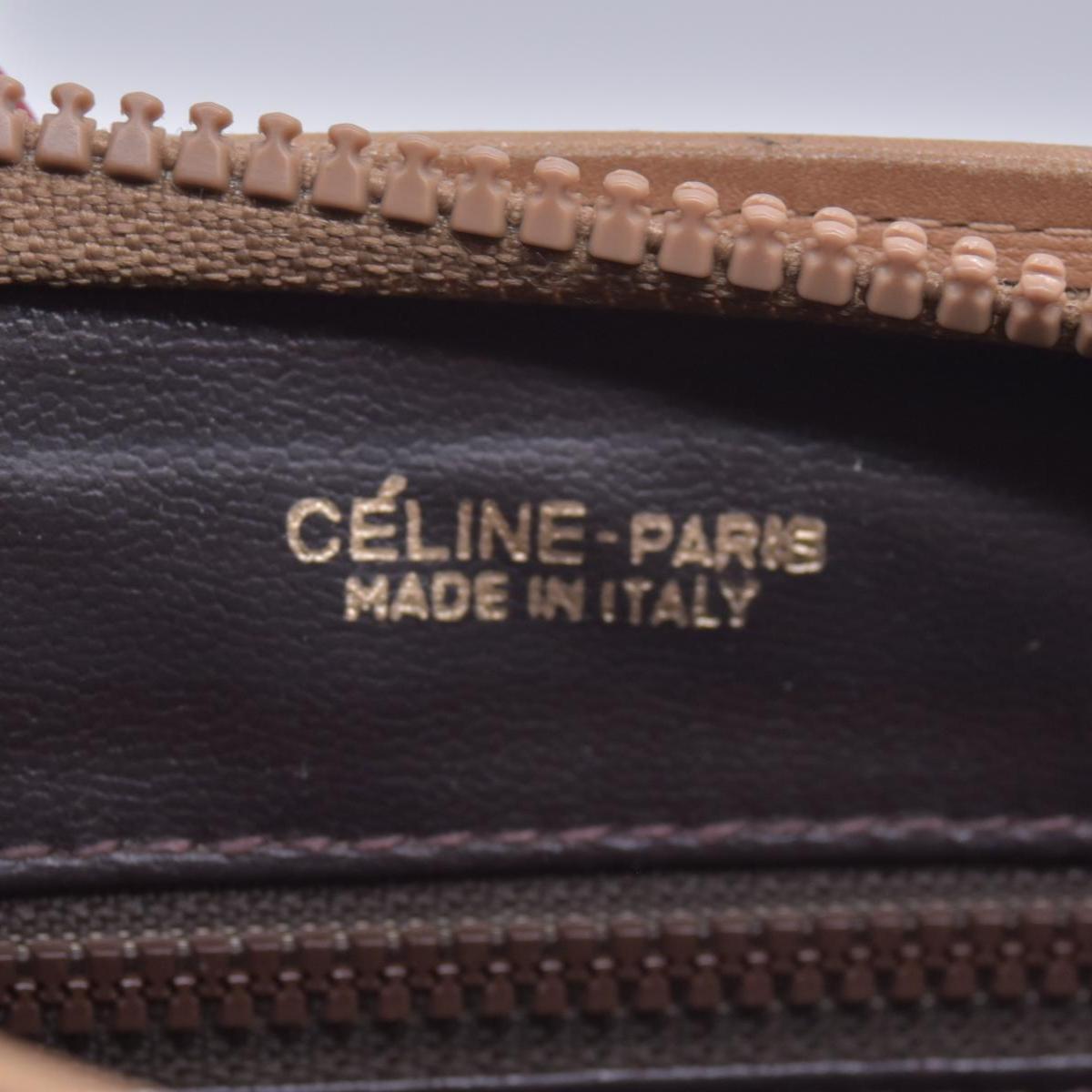 $550 CELINE C Sulky & Horse Carriage Canvas Clutch Pouch Tan Brown CONSIGNMENT 10021519