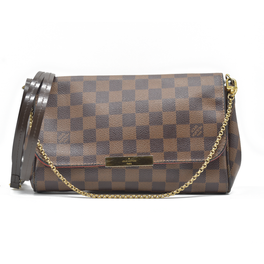 $1460 Louis Vuitton  Damier Ebene Favorite MM DU3114