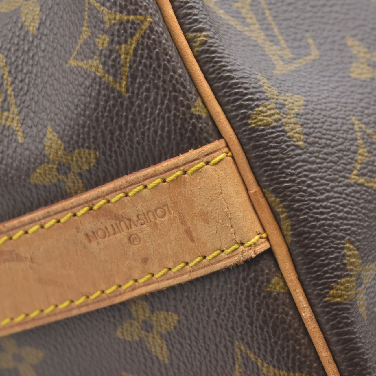 $2650 1991 Louis Vuitton LV Boston Bag Keepall Bandouliere 45 Brown Monogram MI0911