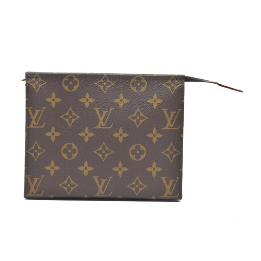 AUCTION $800 Louis Vuitton  Monogram Toiletry Pouch 19 Red