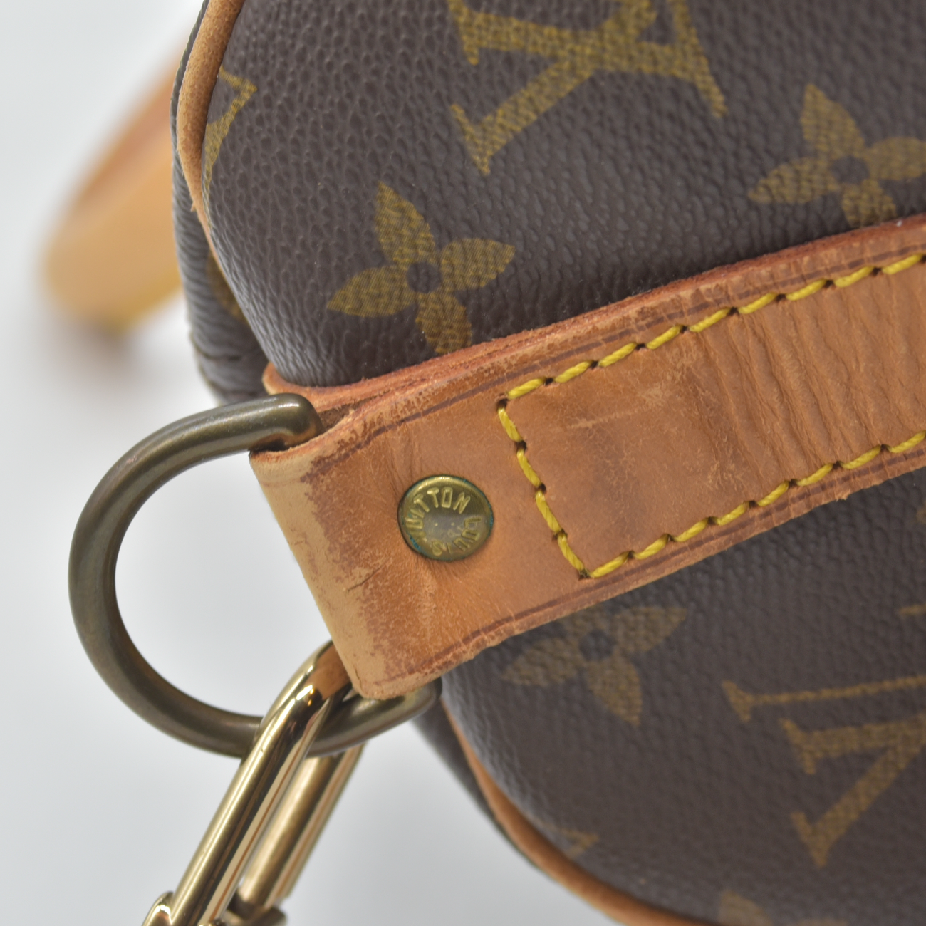 $2650 1991 Louis Vuitton LV Boston Bag Keepall Bandouliere 45 Brown Monogram MI0911