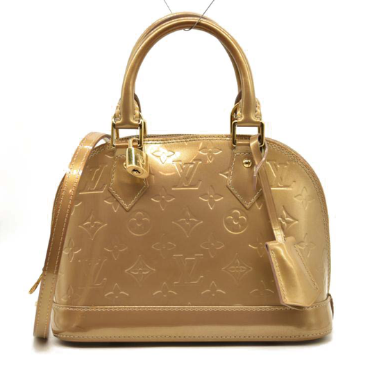 LOUIS VUITTON Vernis Alma BB Gold Shoulder Bag