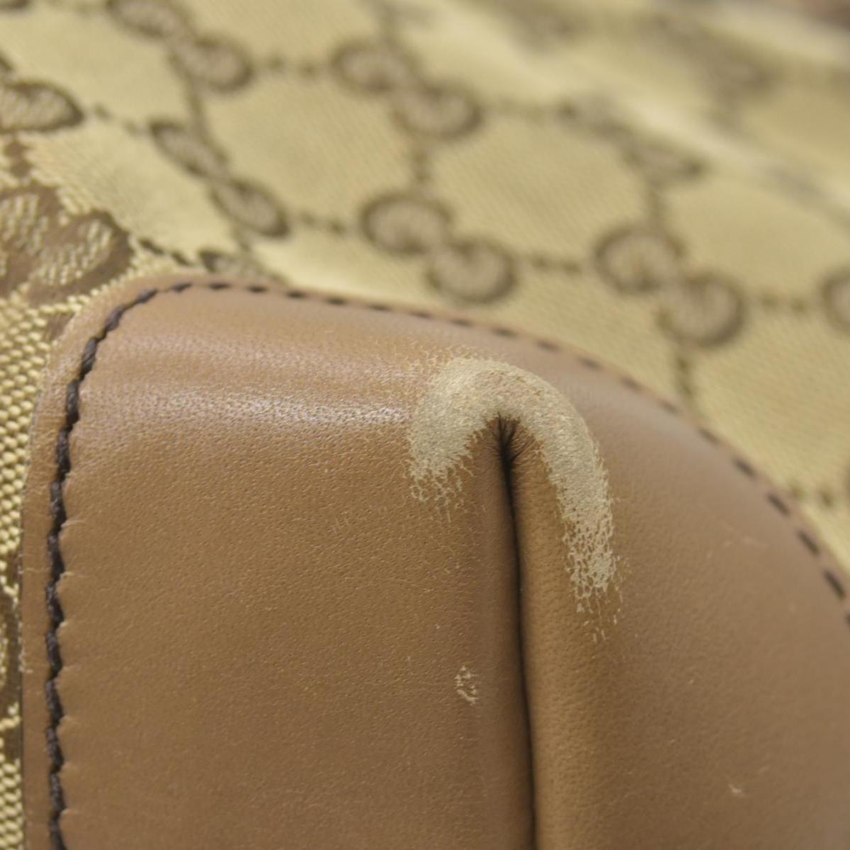 $1040 GUCCI Canvas Monogram Craft Tote Beige Brown Hand Tote Bag