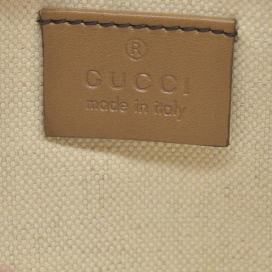 $1040 GUCCI Canvas Monogram Craft Tote Beige Brown Hand Tote Bag
