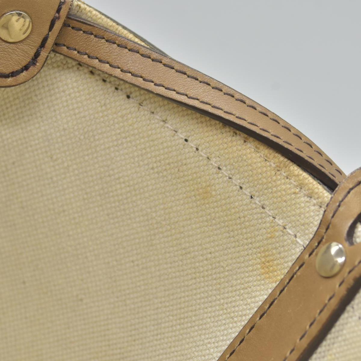 $1040 GUCCI Canvas Monogram Craft Tote Beige Brown Hand Tote Bag