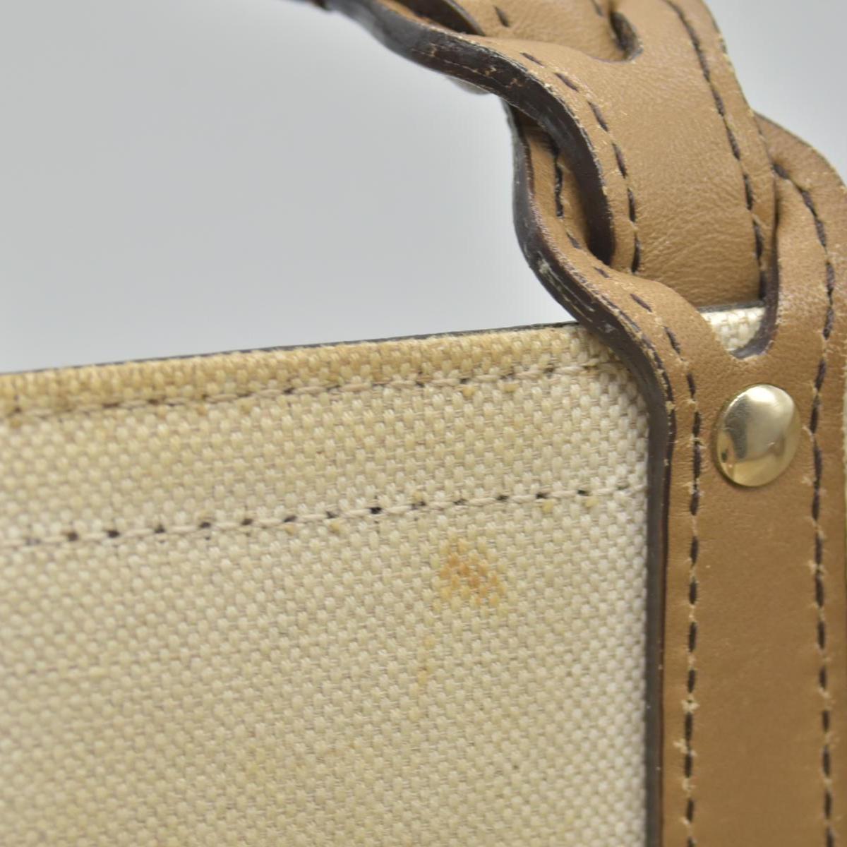 $1040 GUCCI Canvas Monogram Craft Tote Beige Brown Hand Tote Bag