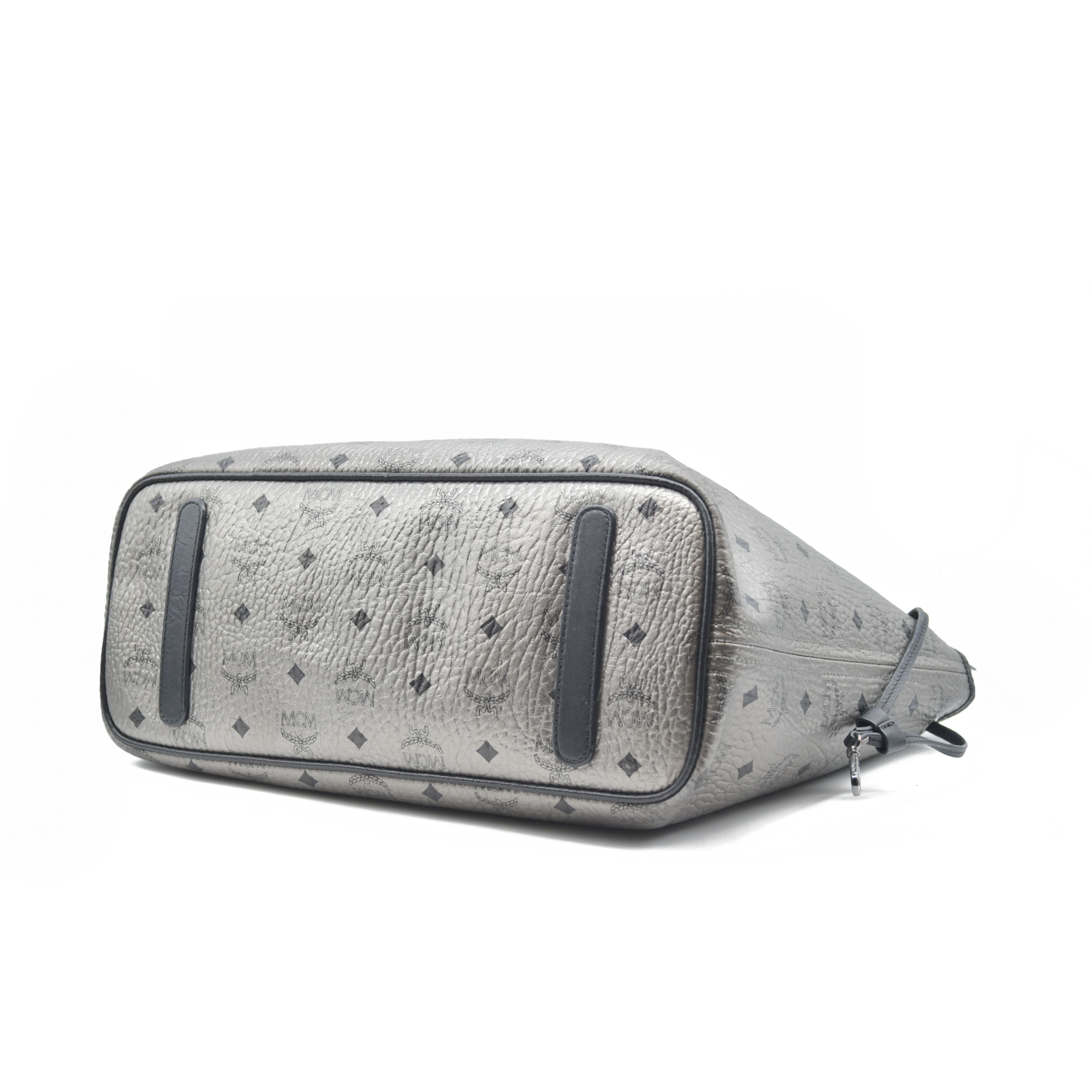 $770 MCM Tote Silver Metallic Liz Reversible Tote