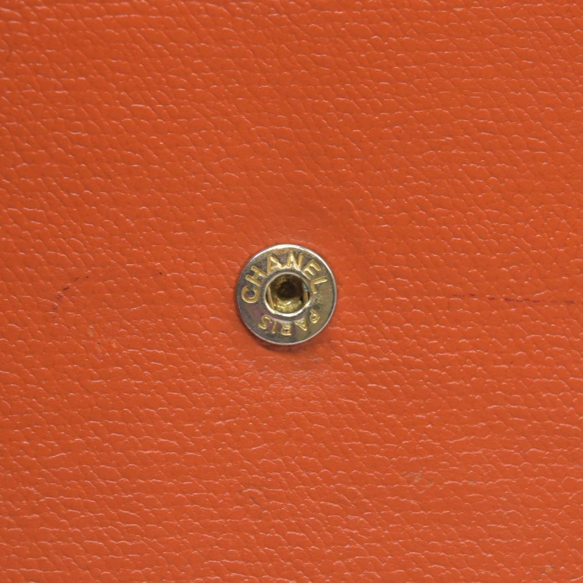 $725 Chanel  2003-2004 Compact Yen Wallet Button Orange CONSIGNMENT