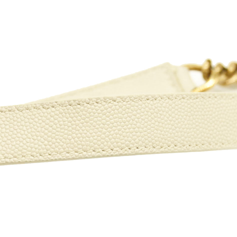 Saint Laurent  Grain De Poudre Matelasse Chevron Quilted Round Vinyle Camera Bag Crema Soft