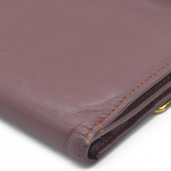 $800 Must de Cartier Leather Long Trifold Wallet Bordeaux