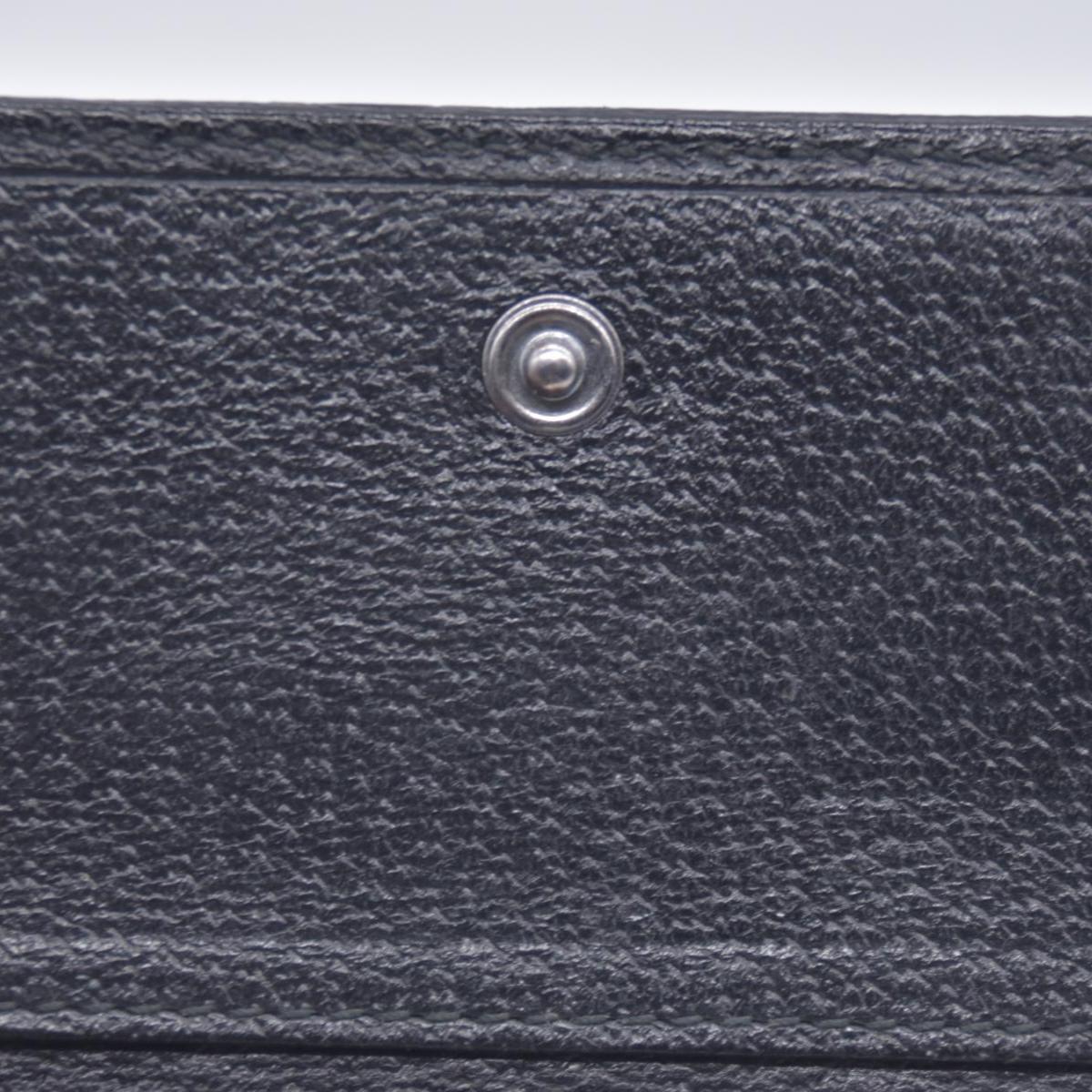 $490 Gucci Textured Calfskin Web Trifold Wallet Black CONSIGNMENT