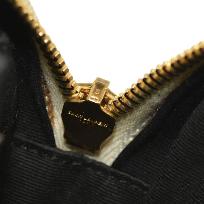 Saint Laurent  Grain De Poudre Matelasse Chevron Quilted Round Vinyle Camera Bag Crema Soft