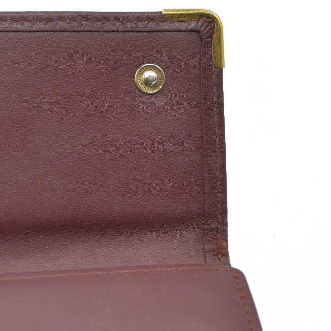 $800 Must de Cartier Leather Long Trifold Wallet Bordeaux