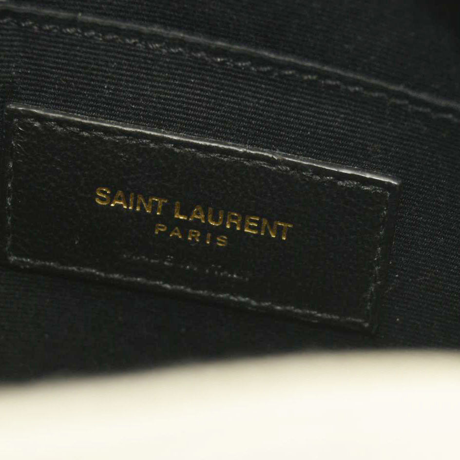 Saint Laurent  Grain De Poudre Matelasse Chevron Quilted Round Vinyle Camera Bag Crema Soft