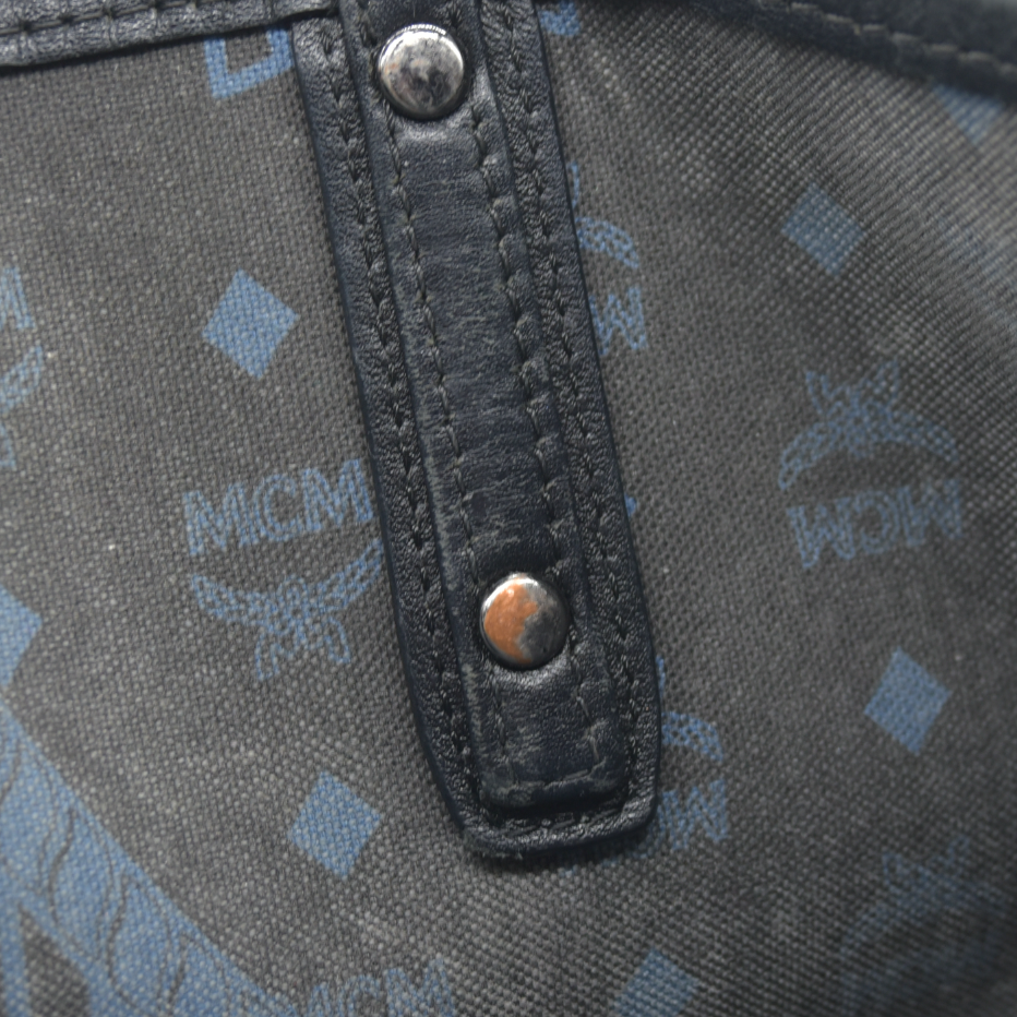 $770 MCM Tote Silver Metallic Liz Reversible Tote