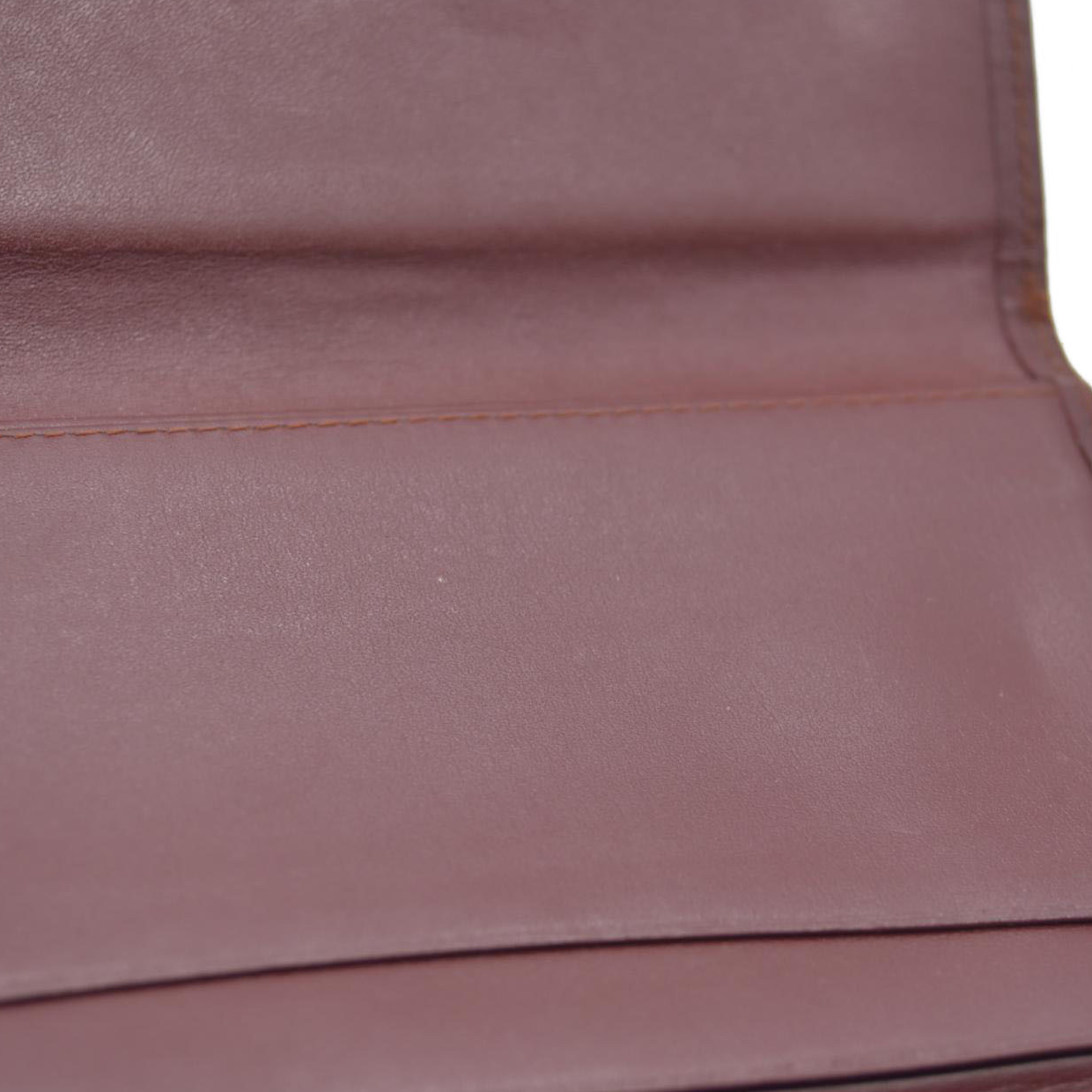 $800 Must de Cartier Leather Long Trifold Wallet Bordeaux