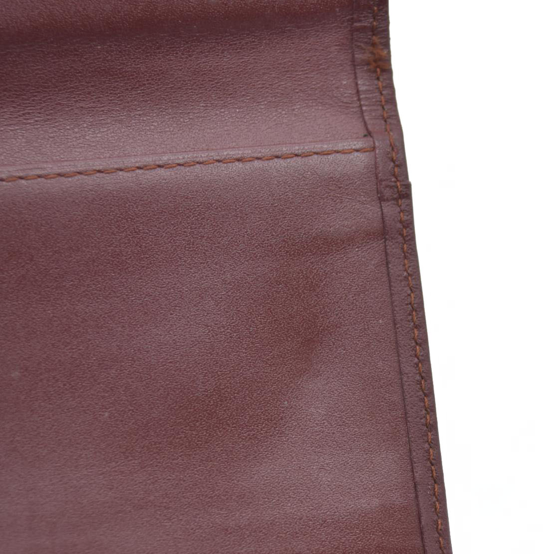 $800 Must de Cartier Leather Long Trifold Wallet Bordeaux