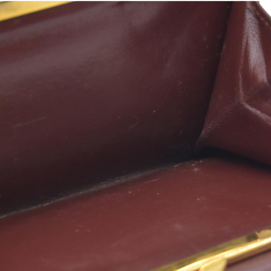 $800 Must de Cartier Leather Long Trifold Wallet Bordeaux