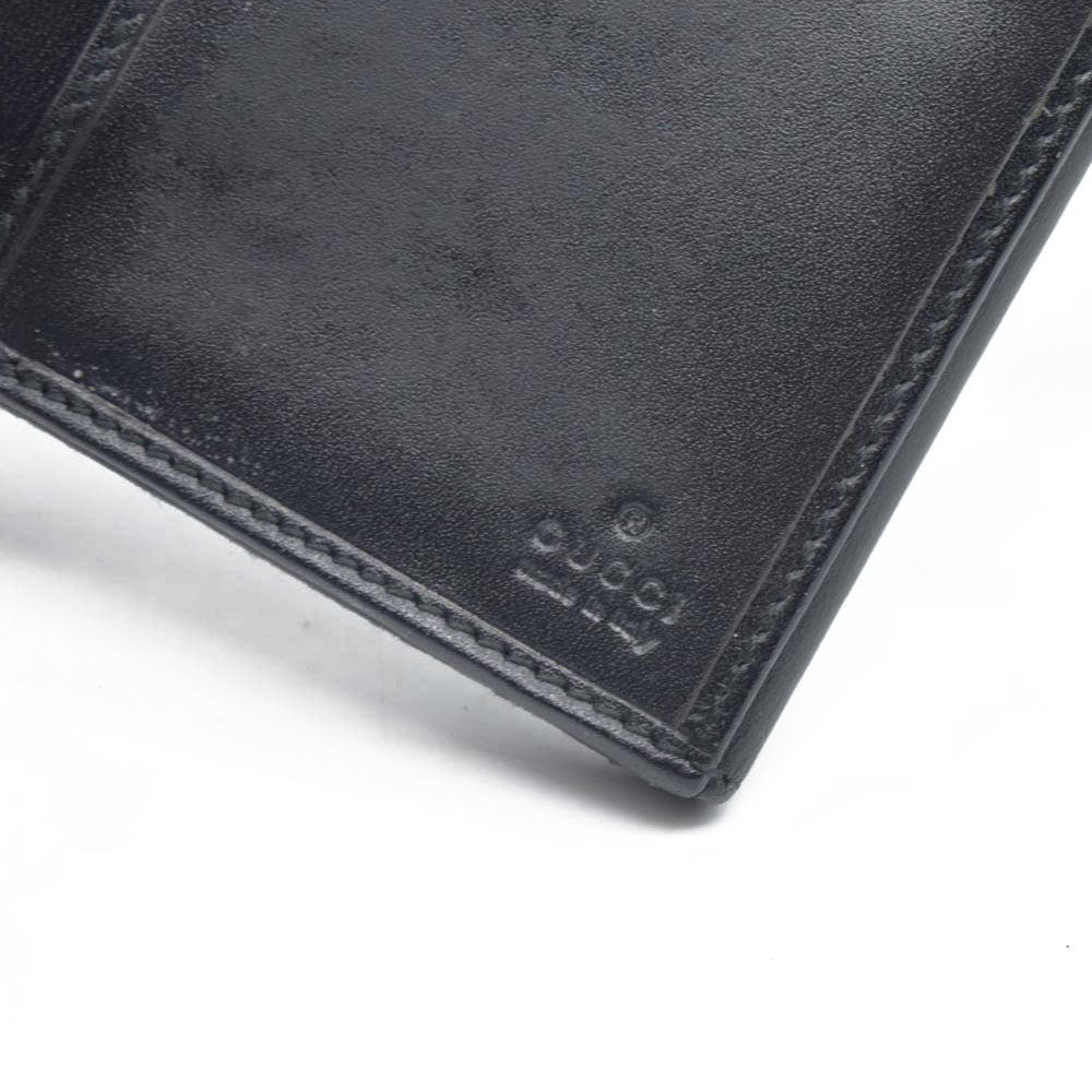 AUCTION $440 Gucci  Denim Calfskin Monogram Blake Continental Wallet Black
