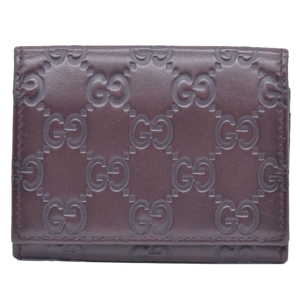 $360 Gucci Guccissima 6 Key Holder Case Dark Brown CONSIGNMENT