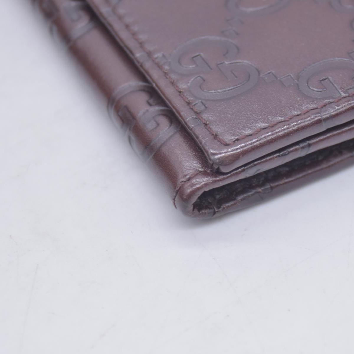 $360 Gucci Guccissima 6 Key Holder Case Dark Brown CONSIGNMENT