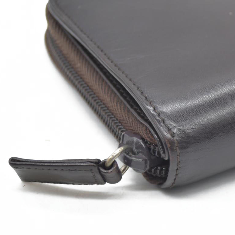 $795 PRADA Logo Leather Bifold Wallet Brown