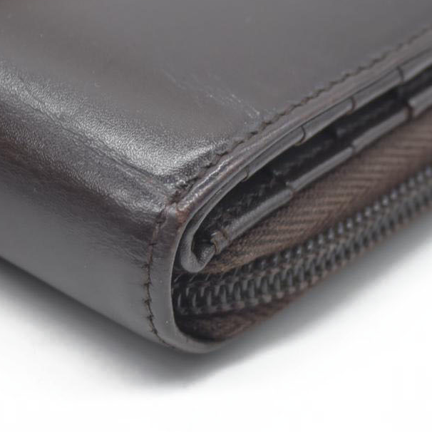 $795 PRADA Logo Leather Bifold Wallet Brown