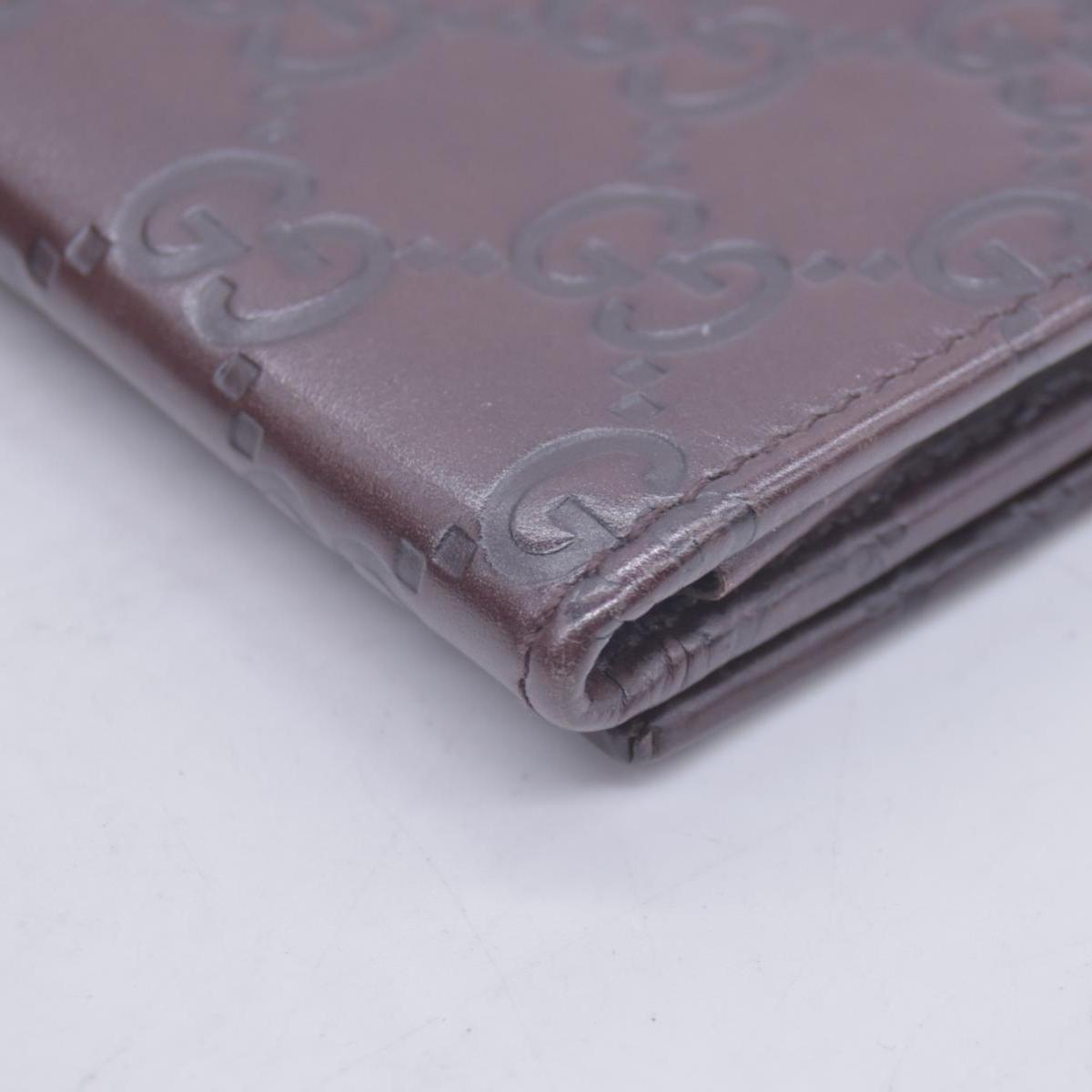 $360 Gucci Guccissima 6 Key Holder Case Dark Brown CONSIGNMENT