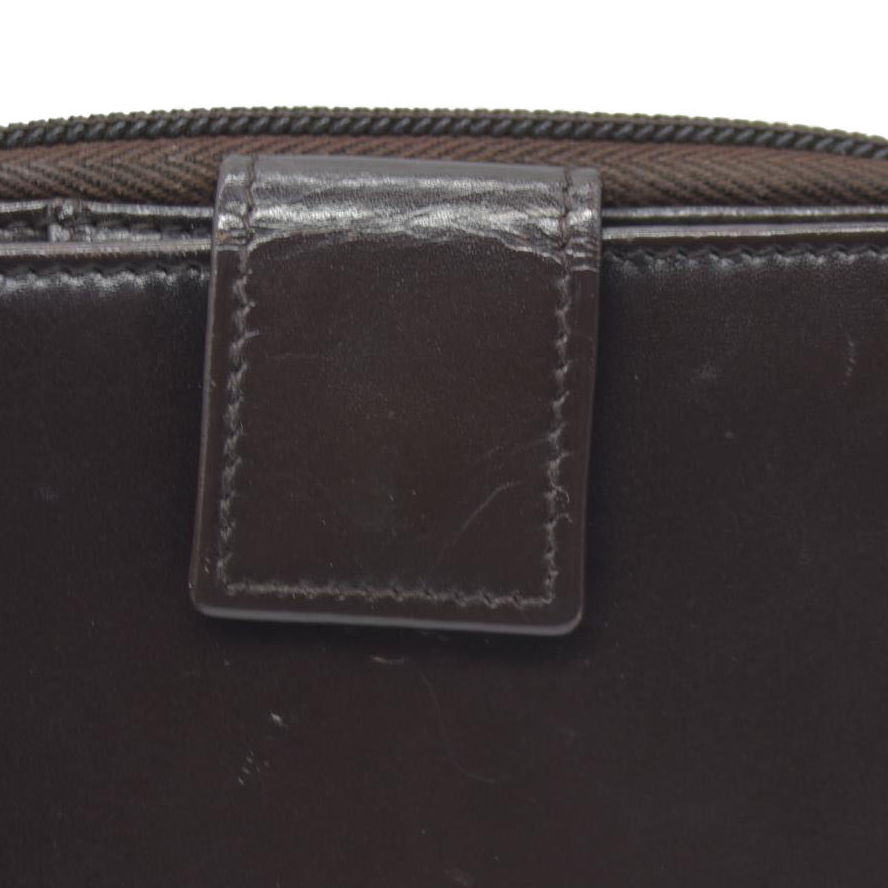 $795 PRADA Logo Leather Bifold Wallet Brown