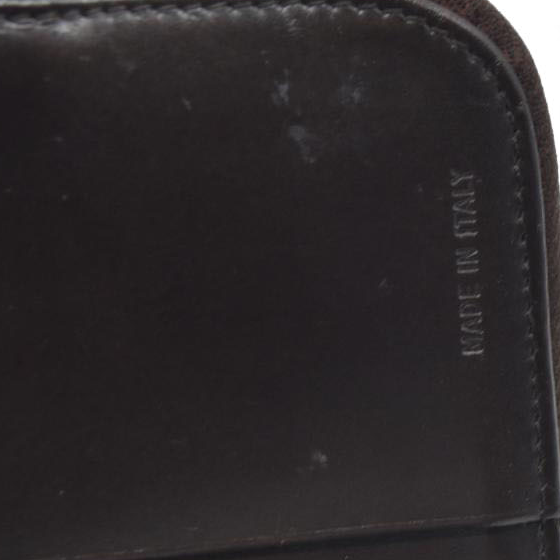 $795 PRADA Logo Leather Bifold Wallet Brown