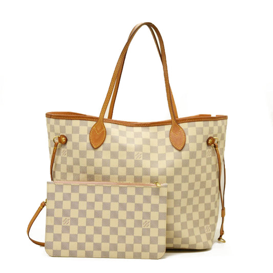 Louis Vuitton  Damier Azur Neo Neverfull MM Rose Ballerine with Pouch