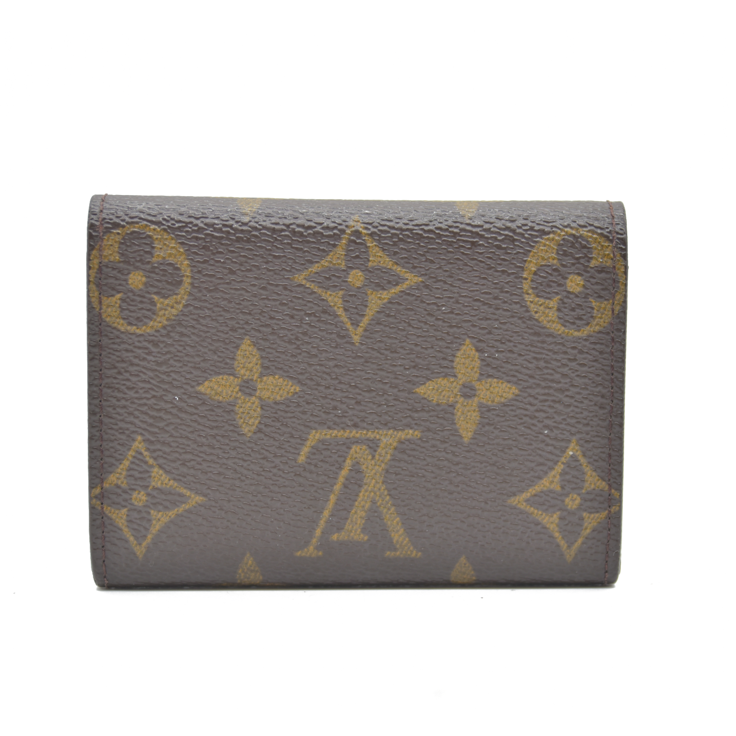 Louis Vuitton Monogram Porte Monnaie Plat Coin Purse Wallet Brown MI0011