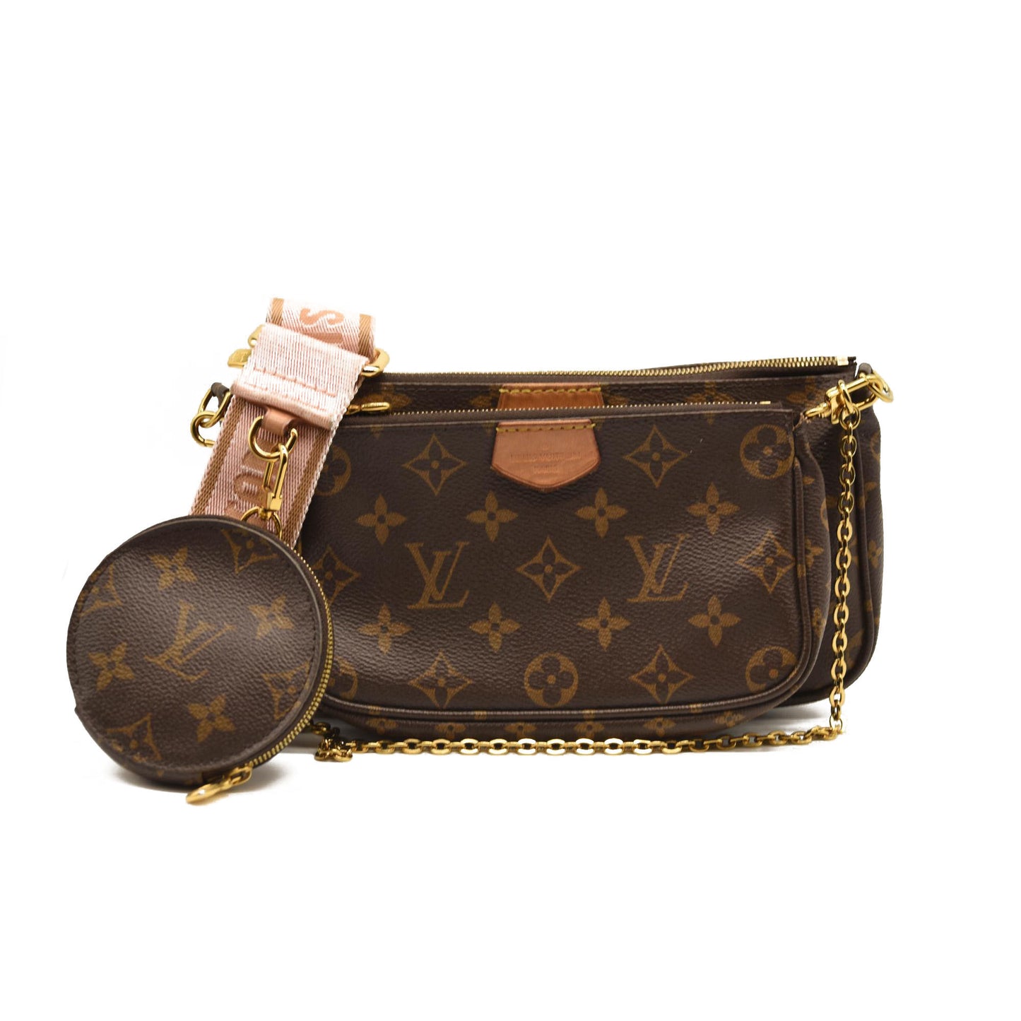 LOUIS VUITTON Monogram Multi Pochette Accessories Rose Clair