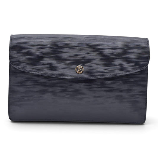 $780 1990 LOUIS VUITTON Epi Art-Deco Pochette Clutch Bag Noir Black V.I. 1920 CONSIGNMENT 10021630