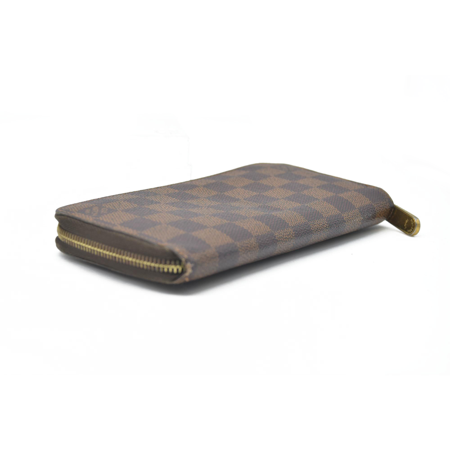 $915 2011 Louis Vuitton Damier Zippy Zip Around Long Wallet Purse Brown CA5101
