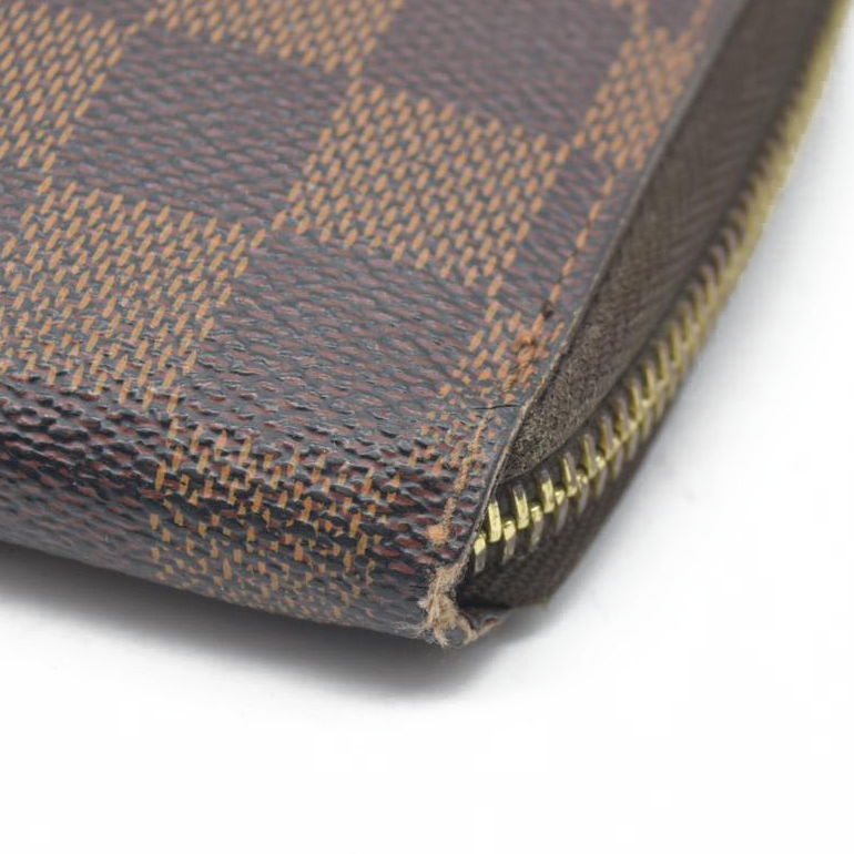$915 2011 Louis Vuitton Damier Zippy Zip Around Long Wallet Purse Brown CA5101