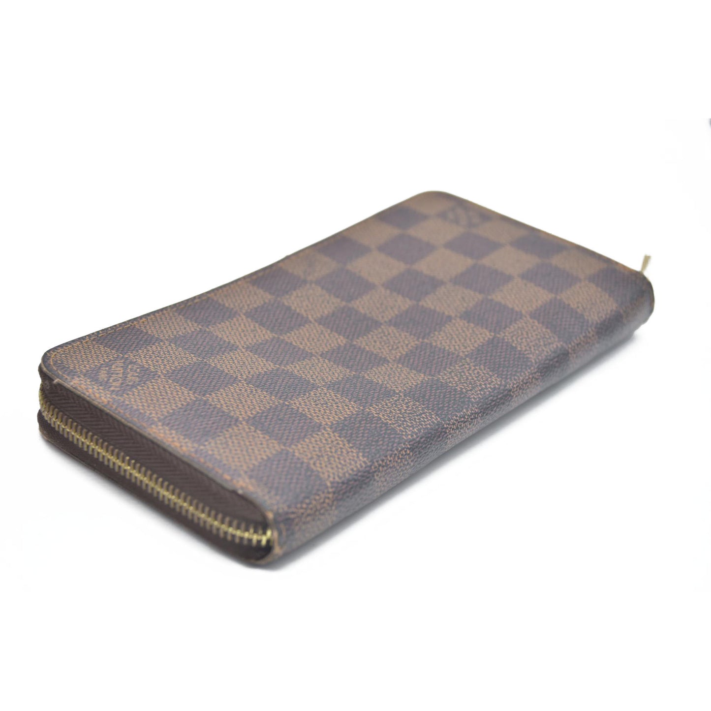 AUCTION $1060 Louis Vuitton Damier Zippy Zip Around Organizer Long Wallet Brown