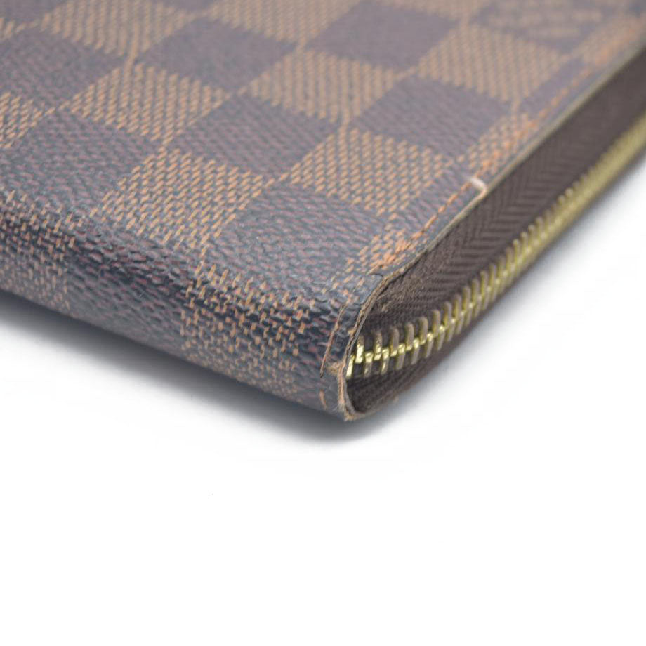 AUCTION $1060 Louis Vuitton Damier Zippy Zip Around Organizer Long Wallet Brown